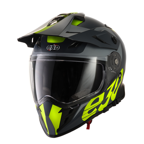 ELDORADO ESD E30 HELMET GRAPHIC E301 BLACK GREY FLURO YELLOW XS