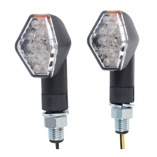 WHITES FLASHER UNI LED DIAMOND BLACK PAIR