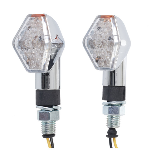 WHITES FLASHER UNI LED DIAMOND CHROME PAIR