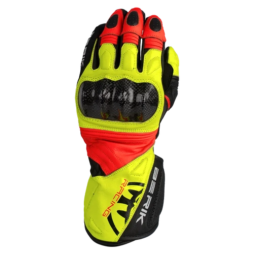 BERIK SP1 CARBON GLOVES BLACK HI-VIZ RED S