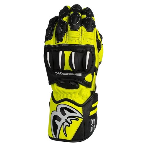 BERIK TRAX LEATHER GLOVES BLACK HI VIZ S