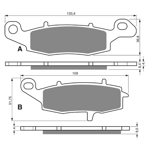 GOLDfren S3 Sintered Sports  Brake Pads - GF104S3