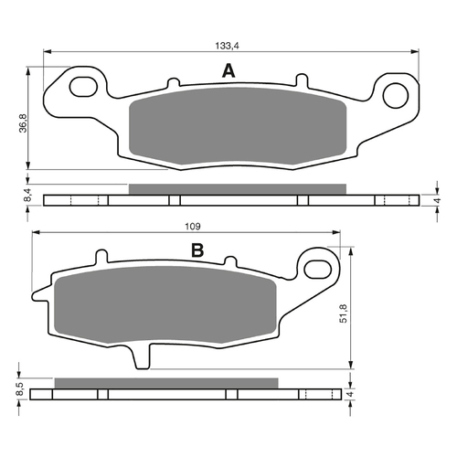 GOLDfren S3 Sintered Sports  Brake Pads - GF124S3