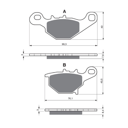 GOLDfren S3 Sintered Sports Brake Pads - GF226S3