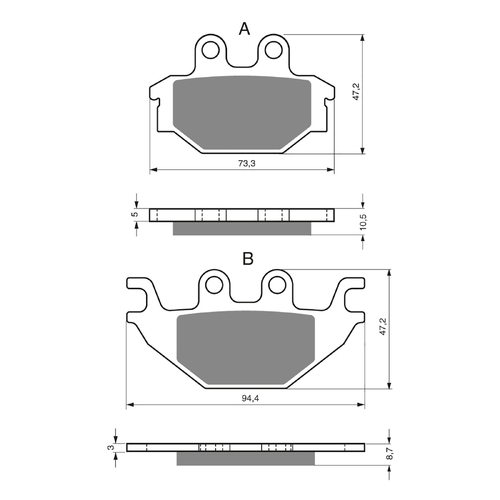 GOLDfren K5 Off-Road Racing  Brake Pads - GF230K5