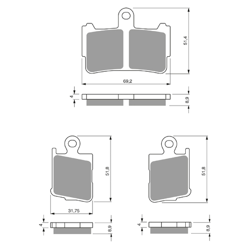 GOLDfren S3 Sintered Sports  Brake Pads - GF298S3