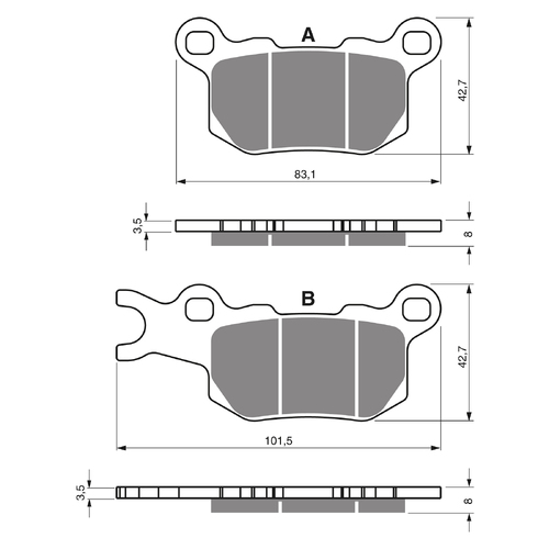 GOLDfren K5 Off-Road Racing  Brake Pads - GF375K5