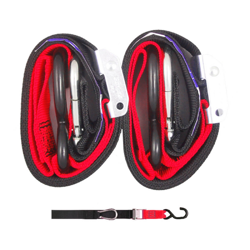 GORILLAS GRIP TIE DOWN 38MM S-HOOK - BLACK / RED LOOP