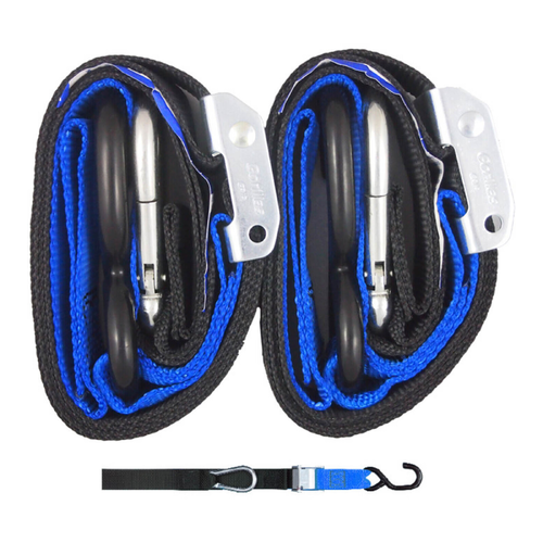 GORILLAS GRIP TIE DOWN 38MM S-HOOK - BLACK / BLUE LOOP