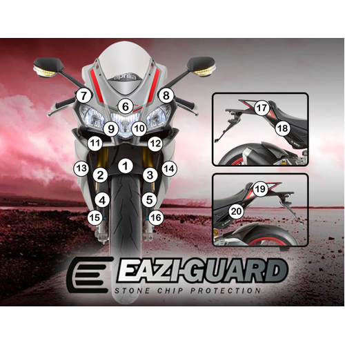 EAZI-GUARD PAINT PROTECTION FILM - APRILIA RSV4 2015 - 2017  MATTE