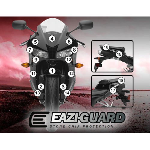 EAZI-GUARD PAINT PROTECTION FILM - HONDA CBR600RR 2013 - 2017  GLOSS