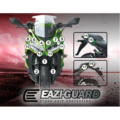 EAZI-GUARD PAINT PROTECTION FILM - KAWASAKI NINJA 1000 2011 - 2016  MATTE