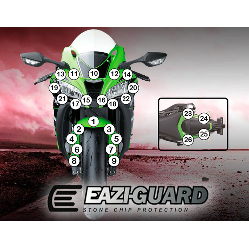 EAZI-GUARD PAINT PROTECTION FILM - KAWASAKI ZX-10R 2016 - 2018  GLOSS