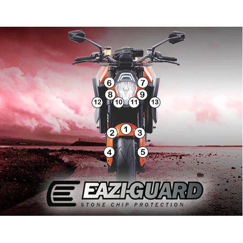 EAZI-GUARD PAINT PROTECTION FILM - KTM 1290 SUPER DUKE R 2014 - 2016  MATTE