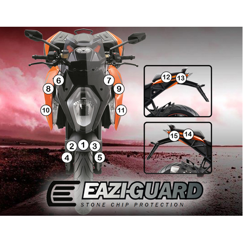 EAZI-GUARD PAINT PROTECTION FILM - KTM 1290 SUPER DUKE GT 2016 - 2018  GLOSS