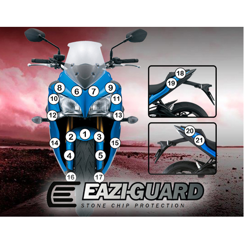 EAZI-GUARD PAINT PROTECTION FILM - SUZUKI GSX-S 1000F 2015 - 2017  MATTE
