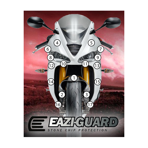 EAZI-GUARD PAINT PROTECTION FILM - TRIUMPH DAYTONA 675 / R 2013 - 2016  GLOSS