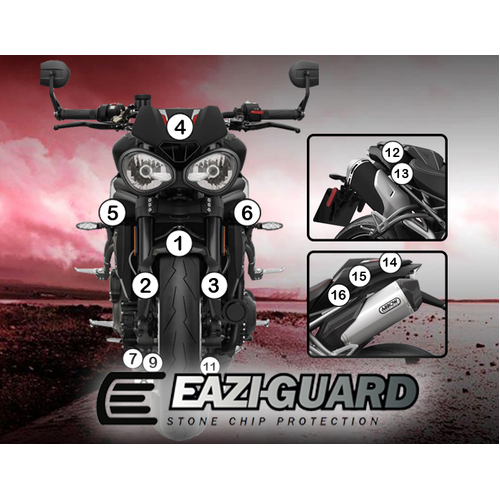 EAZI-GUARD PAINT PROTECTION FILM - TRIUMPH SPEED TRIPLE 2016 Â€“ 2017  GLOSS