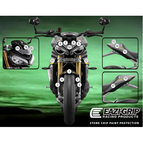 EAZI-GUARD PAINT PROTECTION FILM - TRIUMPH SPEED TRIPLE 1200 RS  MATTE