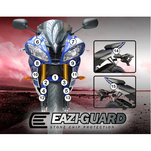 EAZI-GUARD PAINT PROTECTION FILM - YAMAHA YZF-R6 2008 - 2016  MATTE