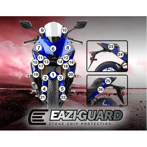 EAZI-GUARD PAINT PROTECTION FILM - YAMAHA YZF-R3 2019  GLOSS