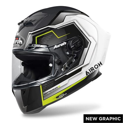 AIROH GP550-S RUSH GLOSS WHITE YELLOW M