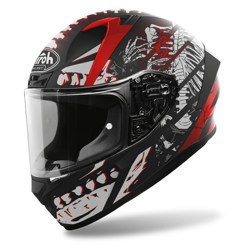AIROH VALOR RIBS MATT BLACK RED S