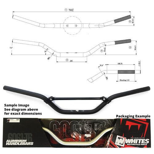 WHITES HANDLEBAR 7/8 (22.2MM) BLACK - SUZUKI SX65