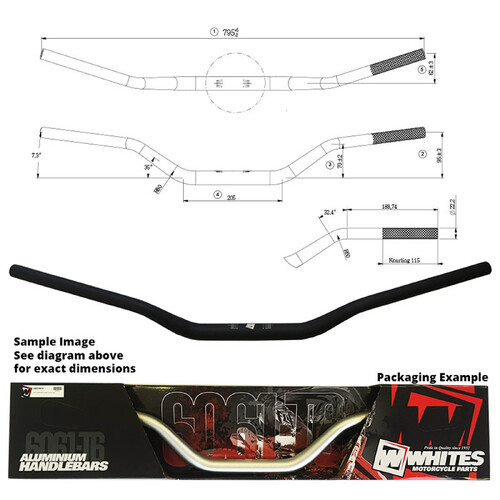 WHITES HANDLEBAR TAPER 1-1/8in BLACK - HONDA CR HIGH