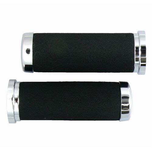 MOTORCYCLE SPECIALTIES HG9A - FOAM GRIPS WITH CHROME END CAP 1in BARS