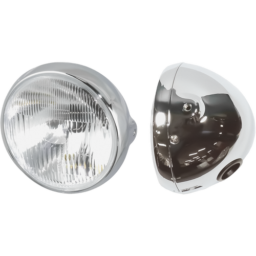 MOTORCYCLE SPECIALTIES 7in CHROME HEADLIGHT H4 TYPE - HL6