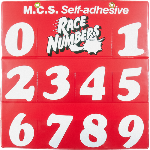 MOTORCYCLE SPECIALTIES HELMET NUMBER BOARD 75mm - WHITE