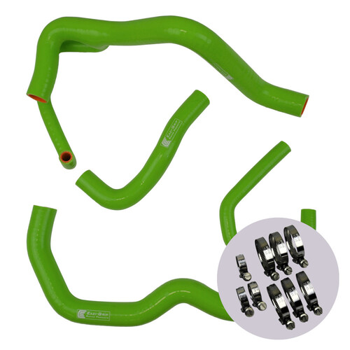 EAZI-GRIP SILICONE HOSE AND CLIP KIT (RACE) - KAWASAKI ZX-6R 2009 - 2019  GREEN