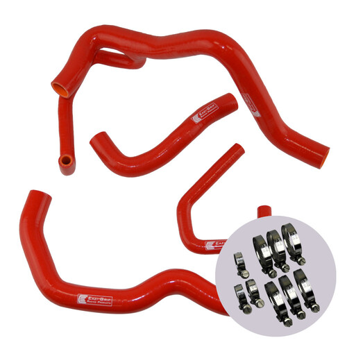 EAZI-GRIP SILICONE HOSE AND CLIP KIT (RACE) - KAWASAKI ZX-6R 2009 - 2019  RED