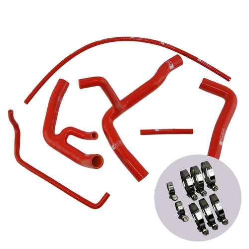 EAZI-GRIP SILICONE HOSE AND CLIP KIT (RACE) - YAMAHA YZF-R6  RED
