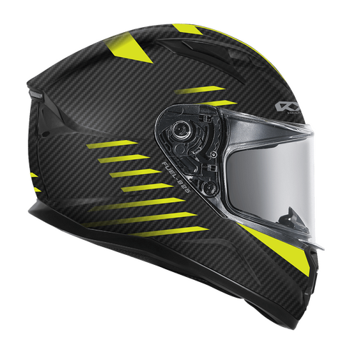 RXT STREET 2 FUEL HELMET MATT CARBON BLACK FLURO YELLOW M