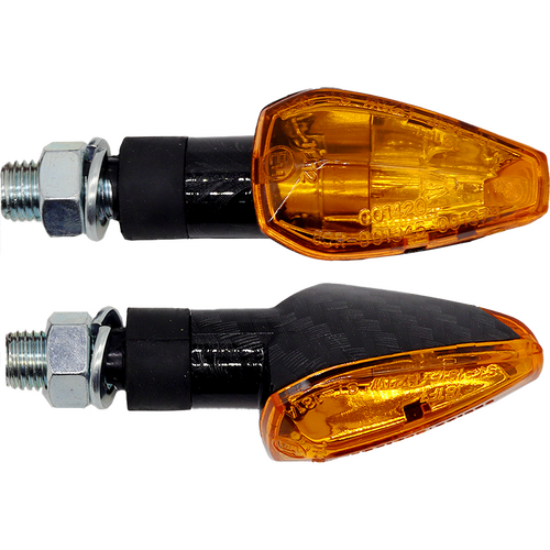 MOTORCYCLE SPECIALTIES MINI INDICATOR NEW CARBON ORANGE TIP - IU52NC