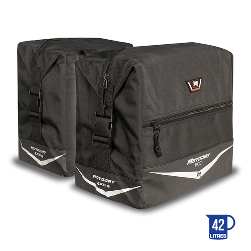MOTODRY ECO-SERIES SADDLEBAGS BLACK ZXS-2 42L SQUARE-LINE