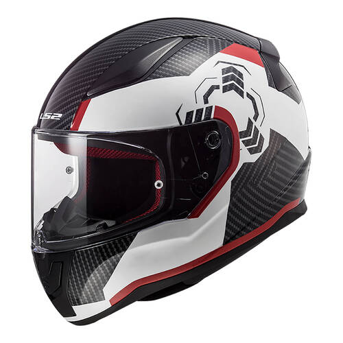 LS2 FF353 RAPID GHOST WHITE BLACK RED XS