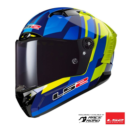 LS2 FF805C THUNDER CARBON GAS HELMET BLUE HI-VIS YELLOW XS