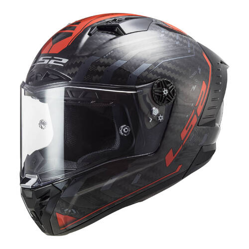 LS2 FF805C THUNDER CARBON SPUTNIK HELMET METAL RED XS