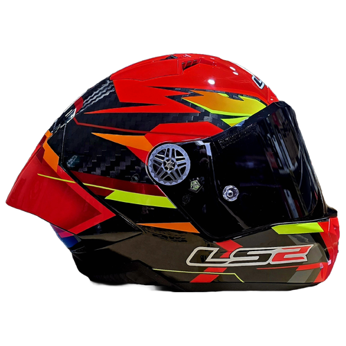 LS2 FF805 THUNDER CARBON GP PRO FIM HOMOLOGATED FIRE RED BLACK S