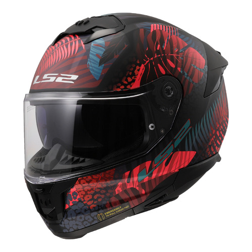 LS2 FF808 STREAM II JUNGLE MATT BLACK PINK BLUE XS
