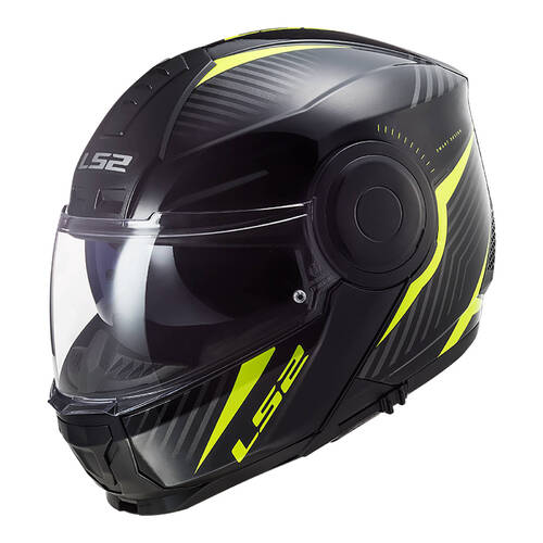 LS2 FF902 Scope Flip Front (S) Skid - Black / Hi-Vis Yellow