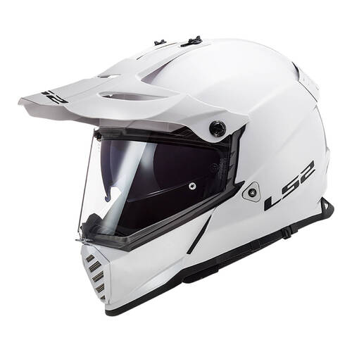 LS2 MX436 PIONEER EVO SOLID GLOSS WHITE XS