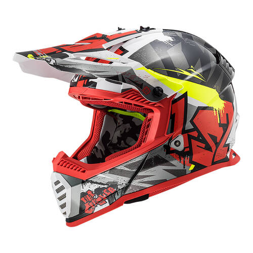 LS2 MX437 FAST EVO CRUSHER BLACK RED GREY XS