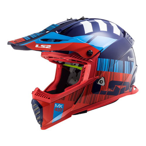 LS2 MX437 FAST EVO XCODE RED BLUE XS