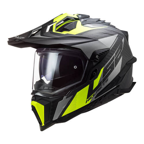 LS2 MX701 EXPLORER CARBON FOCUS MATT TITANIUM HI-VIS YELLOW S