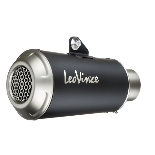 LEO VINCE SLIP-ON STAINLESS BLACK LV-10 MUFFLER SVART / VIT 125>401 '20> (no Husq peg removal kit)