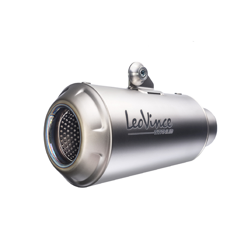LEO VINCE SLIP-ON TITANIUM LV-10 MUFFLER SVART / VIT 125>401 '20> (no Husq peg removal kit)